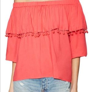 Marabelle off the shoulder Pom Pom top